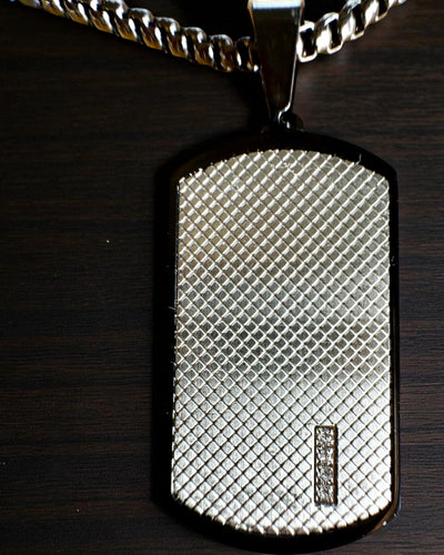 Pánský náhrdelník Dog Tag „SteelVision” – nerezová ocel, 15 variant, personalizace gravírováním