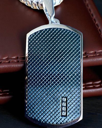 Pánský náhrdelník Dog Tag „SteelVision” – nerezová ocel, 15 variant, personalizace gravírováním
