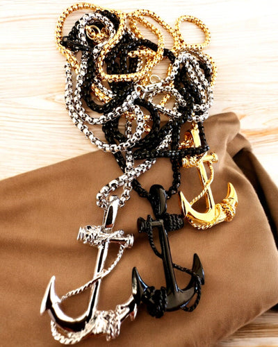 Kotva odhodlání, námořní amulet, náhrdelník, možnost personalizace gravírováním jako dárek, 3 varianty na výběr