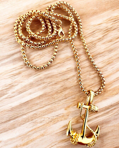Kotva odhodlání, námořní amulet, náhrdelník, možnost personalizace gravírováním jako dárek, 3 varianty na výběr