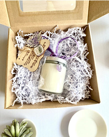 Intenční sójová svíčka Ametyst – klid, harmonie a očista, 250 ml, možnost personalizace jako dárek