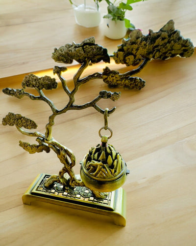 Elegantní kovový držák na kadidlo Bonsai - možnost personalizace gravírováním jako dárek
