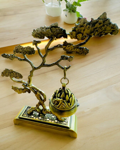 Elegantní kovový držák na kadidlo Bonsai - možnost personalizace gravírováním jako dárek