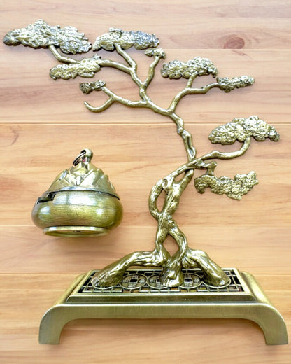 Elegantní kovový držák na kadidlo Bonsai - možnost personalizace gravírováním jako dárek