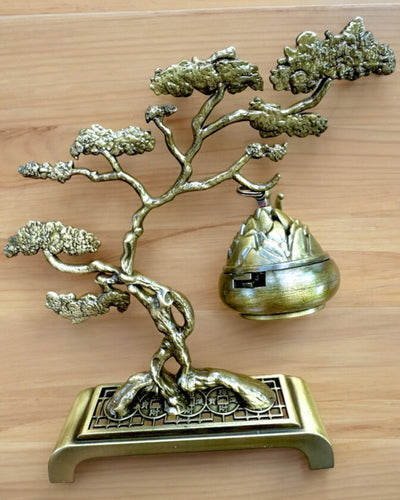 Elegantní kovový držák na kadidlo Bonsai - možnost personalizace gravírováním jako dárek