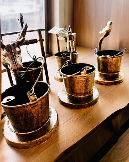 Stylový kovový popelník "Rustic Charm" 19-23 cm výška, 8 variant na výběr, gravírování na přání