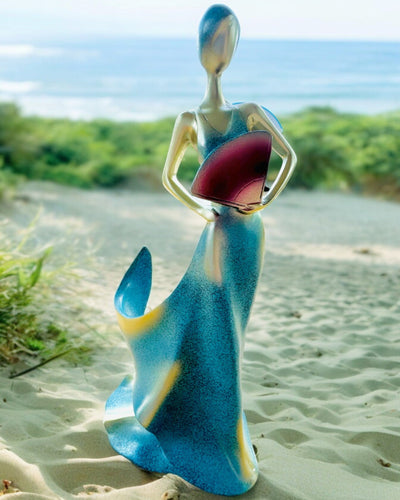 Elegantní stojan na láhev - Socha dámy - personalizace gravírováním, 2 varianty na výběr