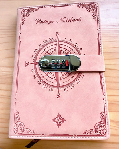 Tajný zápisník A5 Vintage se zámkem na kód - Vyberte si svůj styl, personalizace gravírováním jako dárek