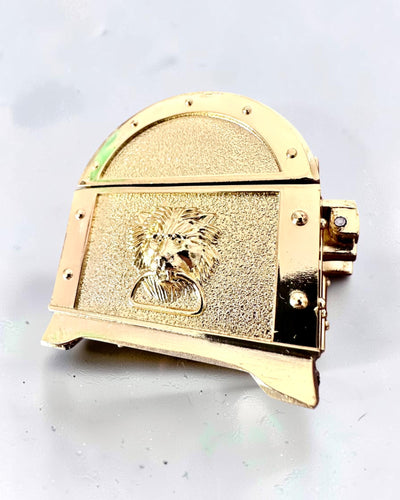 Skrzynia Skarbów Metalowa Retro z Grawerem - złota Kasetka 7x5x5 cm