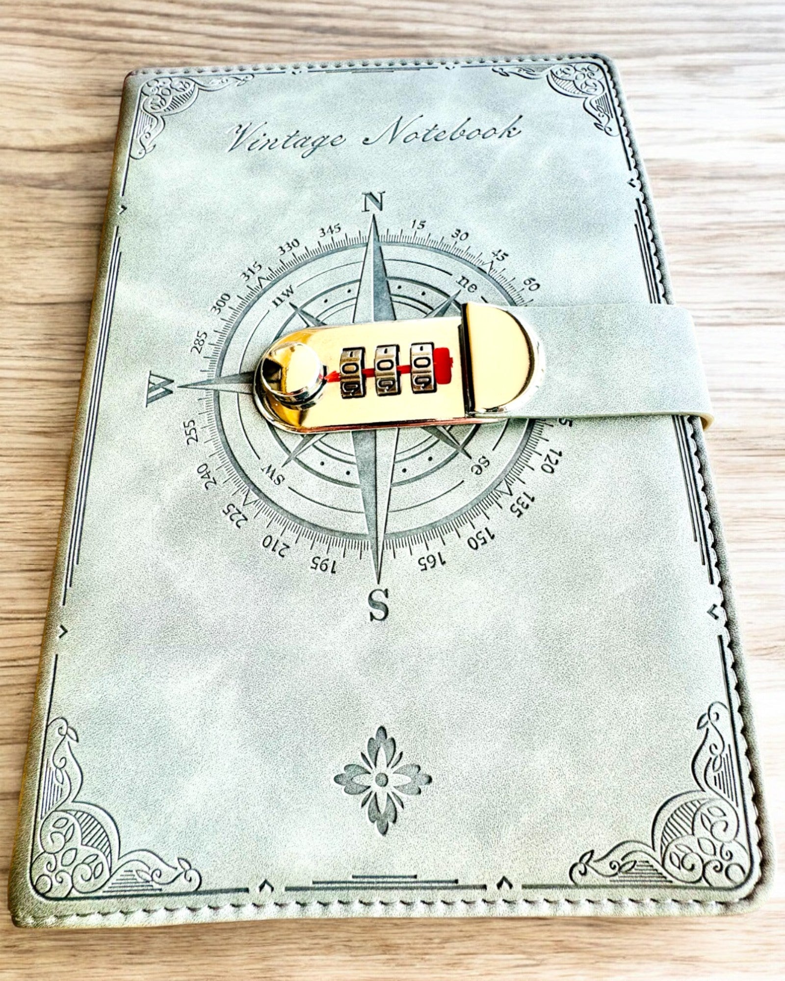 Tajný zápisník A5 Vintage se zámkem na kód - Vyberte si svůj styl, personalizace gravírováním jako dárek