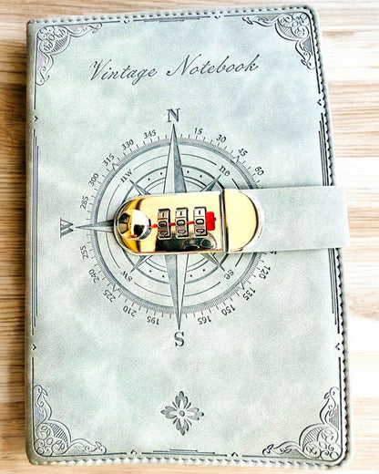 Tajný zápisník A5 Vintage se zámkem na kód - Vyberte si svůj styl, personalizace gravírováním jako dárek