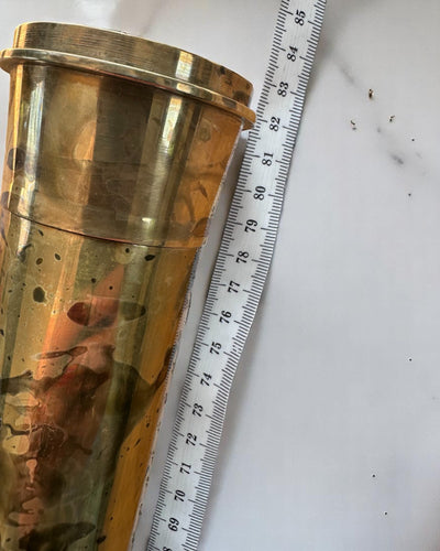 Královský dalekohled „Voyager 1818” – Exkluzivní, mosazný, 83 cm, ručně vyrobený, pouzdro z přírodní kůže – Sběratelská edice, personalizace gravírováním jako dárek