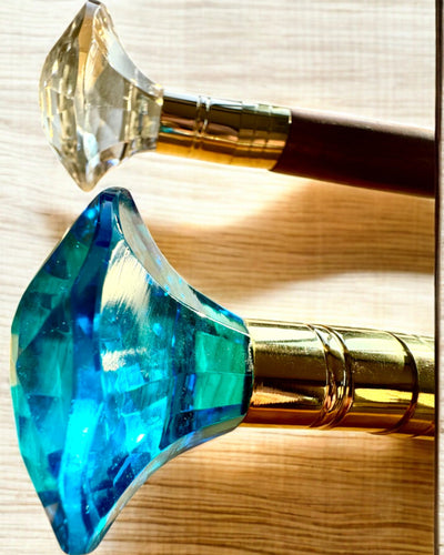 Hůl na procházky "Diamant v bronzu" - Dřevěná Ručně vyrobená, možnost gravírování