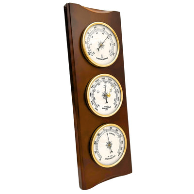 Elegantní meteorologická stanice – barometr teploměr vlhkoměr 36cm retro - YG336