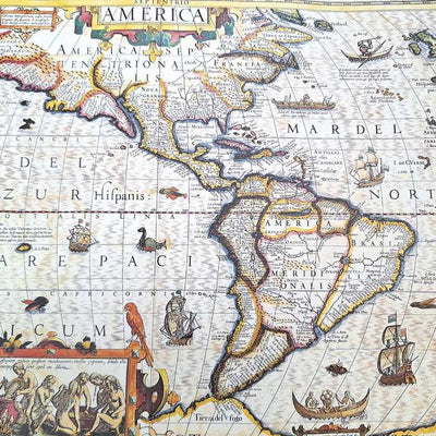 Mapa Ameriky 1628r. - J. Hondius reprint - M1628