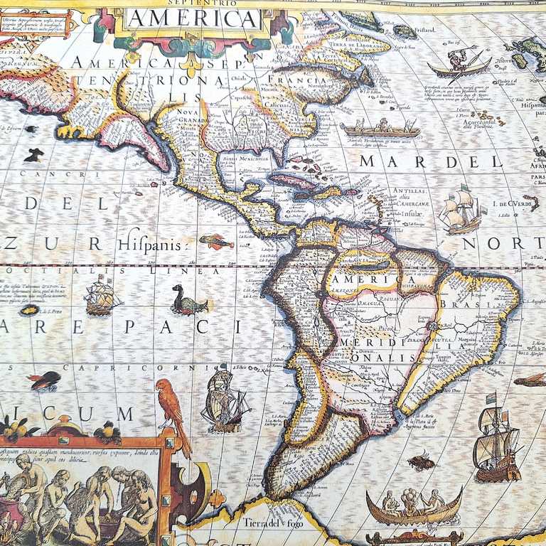 Mapa Ameriky 1628r. - J. Hondius reprint - M1628
