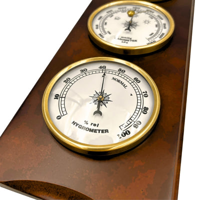 Elegantní meteorologická stanice – barometr teploměr vlhkoměr 36cm retro - YG336
