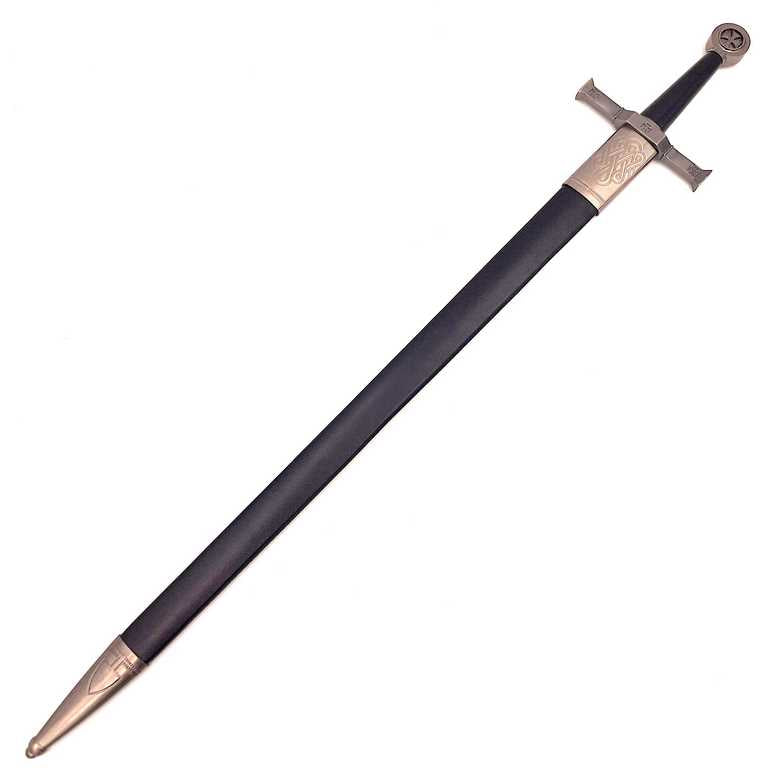 Ocelový rytířský meč 84 cm v pochvě - replika - SW-114