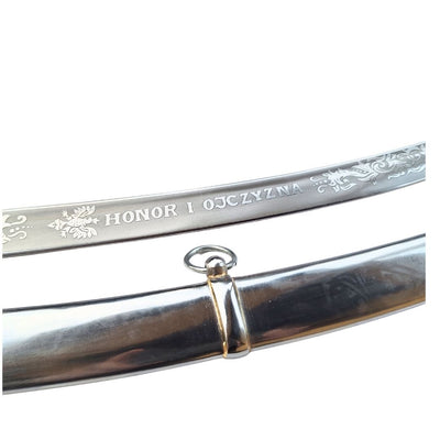 Replika szabli kawaleryjskiej „Radziwiłłówka” z 1917 roku z napisem „Honor i Ojczyzna” - personalizowany grawer, elegancki prezent, stal niehartowana, długość 91 cm