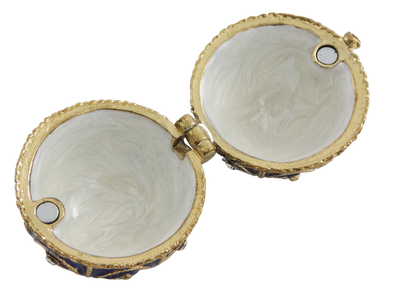 Exkluzivní kovová šperkovnice s krystalky - Fabergého vejce - B0748-17 BL