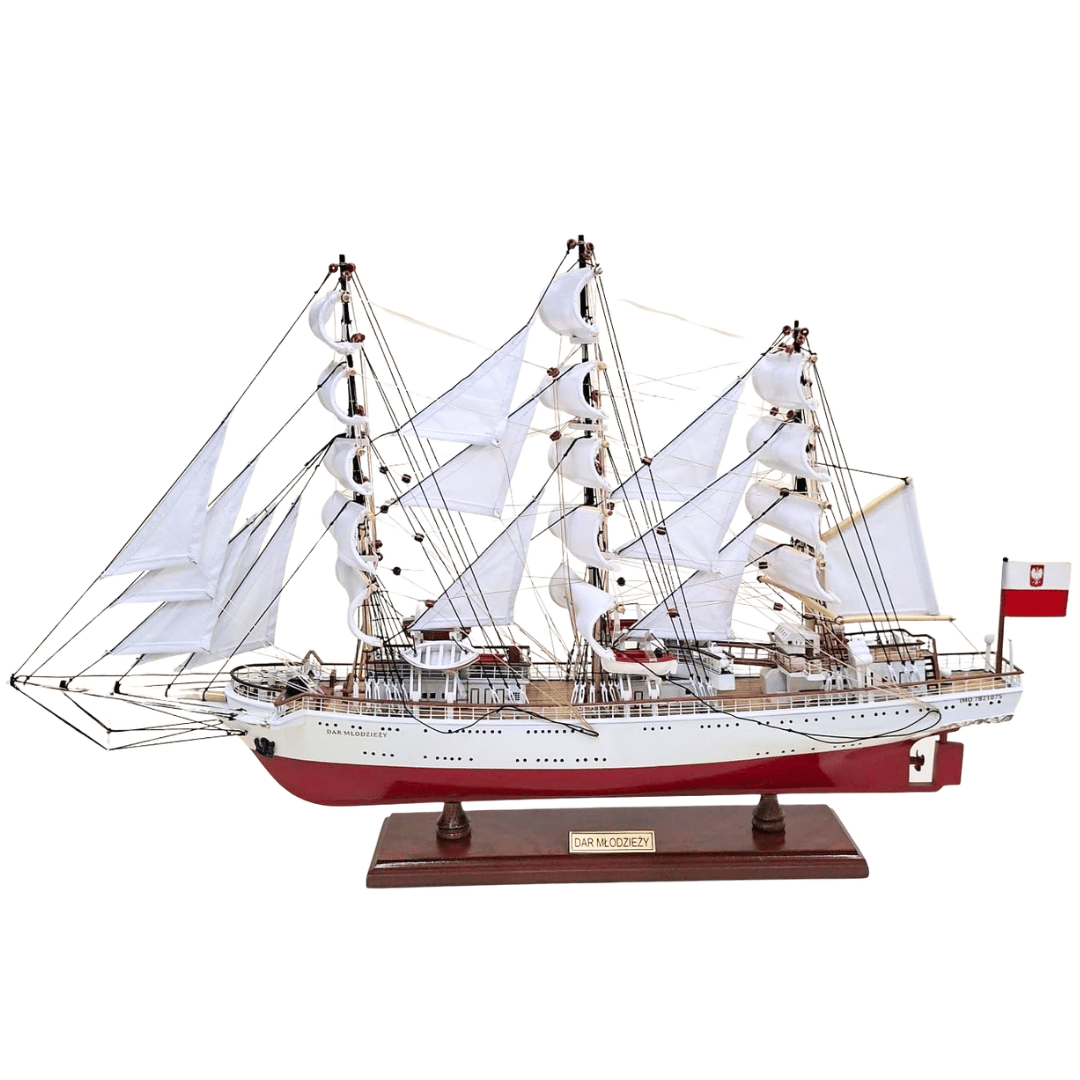 Exkluzivní model plachetnice Dar Młodzieży XXL 71 cm s možností personalizace gravírováním