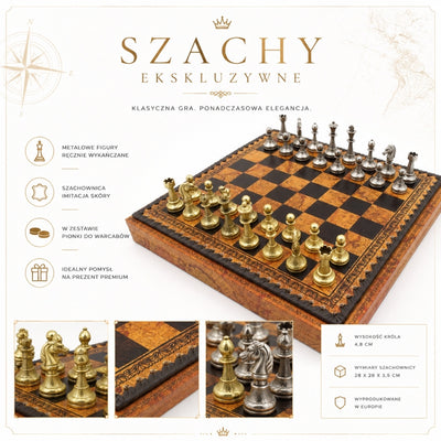 Exkluzivní kovové šachy Italfama 28x28 cm – N035
