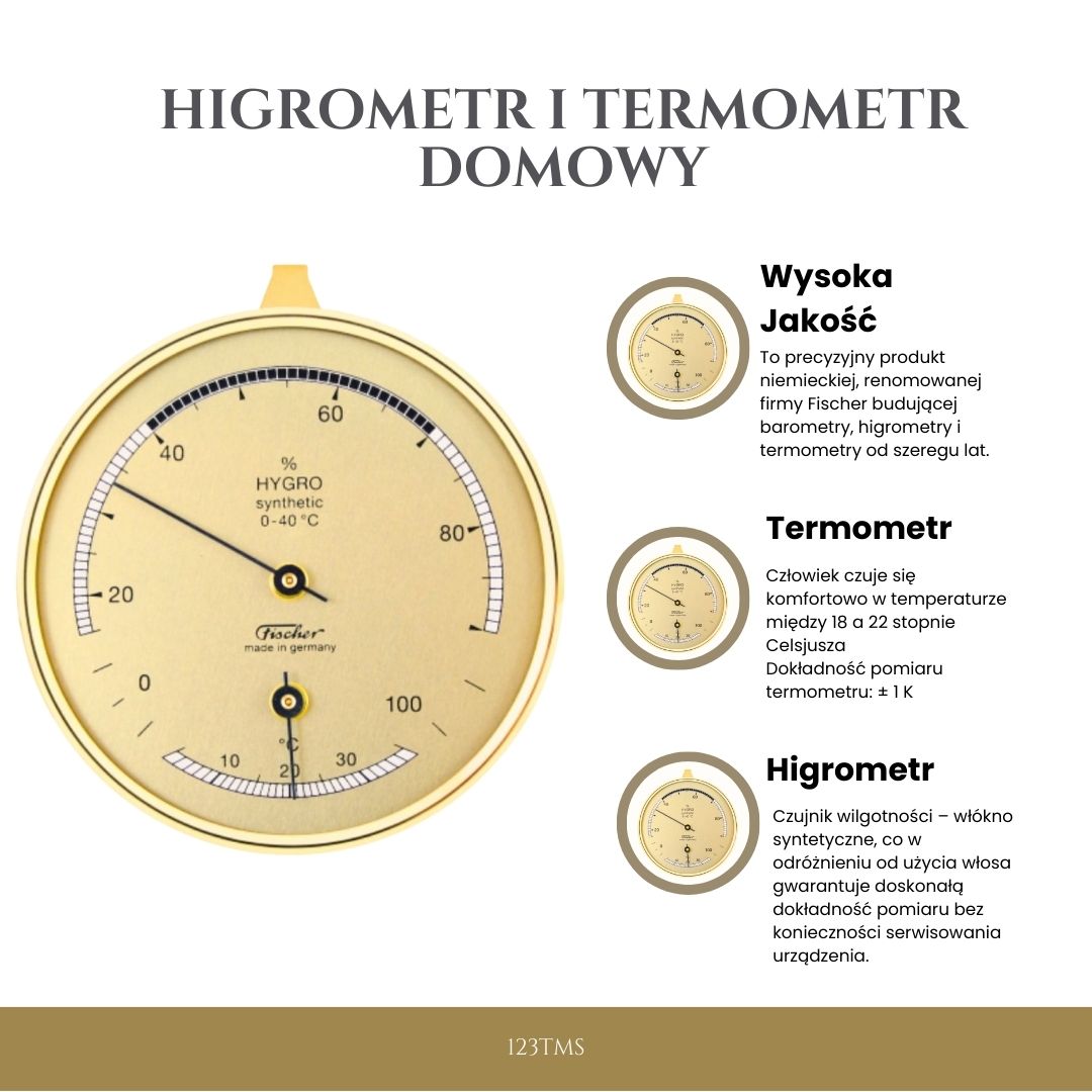 Higrometr Termometr Domowy Premium - Fischer - 123TMS