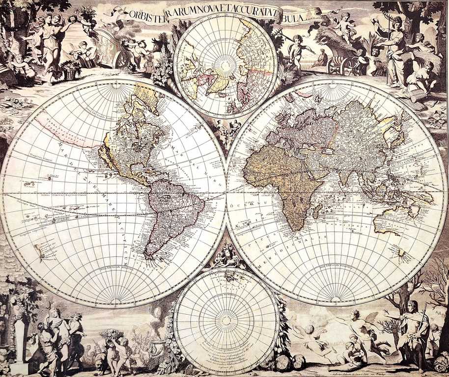 Mapa světa 1686r. - G. Valck reprint - M1686 – dárek pro historika