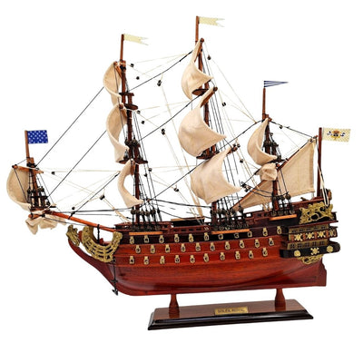 Model Żaglowca Soleil Royal Złożony 46 cm - Ręcznie Wykonany z Drewna Egzotycznego z Możliwością Personalizacji Grawerem