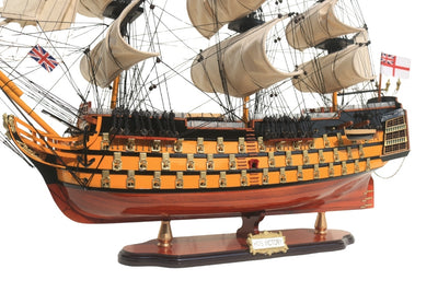 Model Żaglowca HMS Victory 80cm Złożony z Możliwością Personalizacji Grawerem - Ekskluzywna Dekoracja na Prezent, Ręcznie Wykonany z Drewna Egzotycznego, Wysoka Jakość i Dbałość o Szczegóły