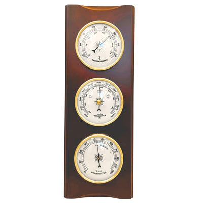 Elegantní meteorologická stanice – barometr teploměr vlhkoměr 36cm retro - YG336