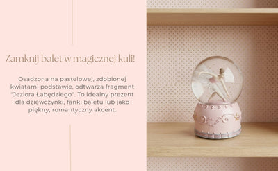 Pozytywka Tańcząca Baletnica w Szklanej Kuli 12cm - MG-19016