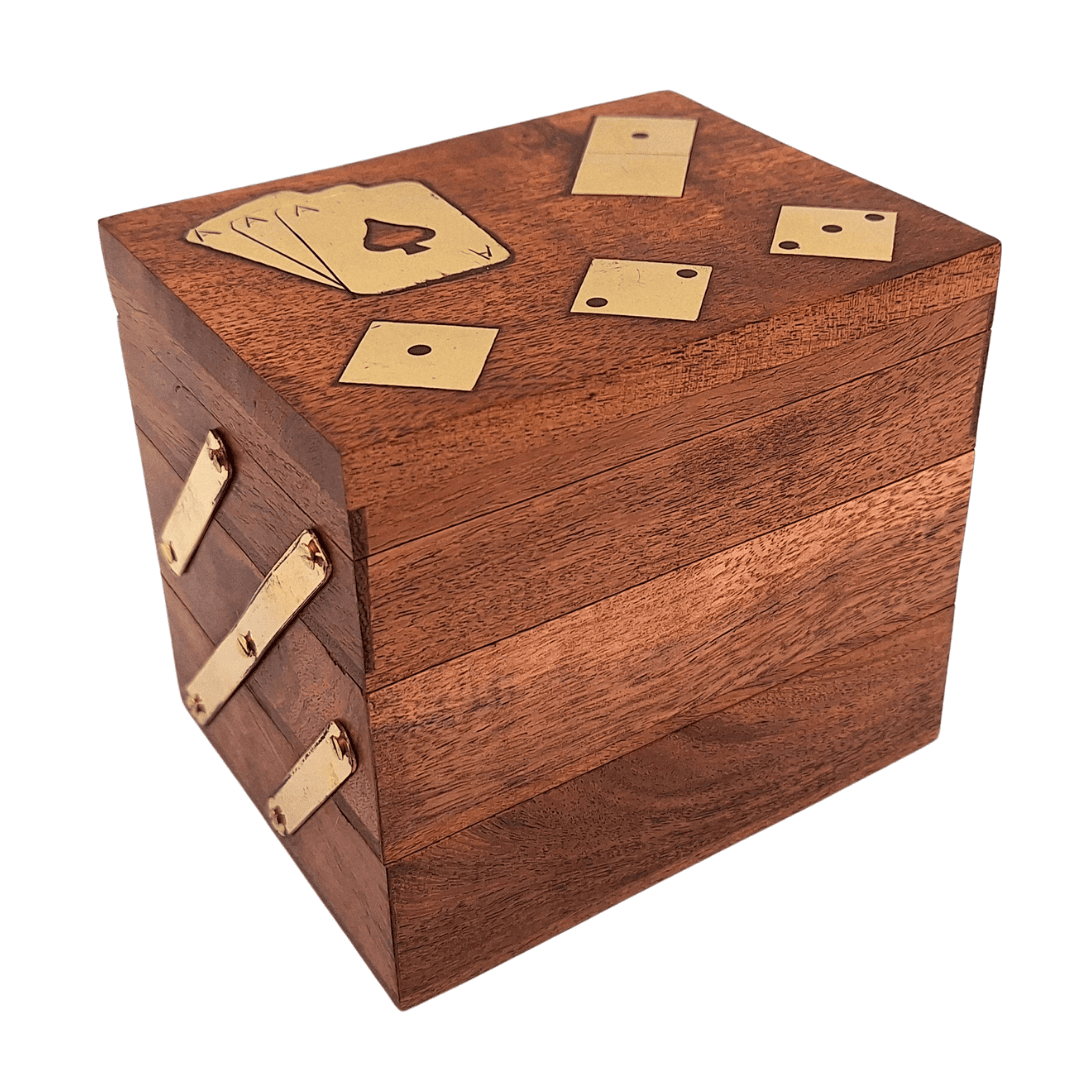 Elegantní sada her 3v1 - karty kostky domino - DNU-101
