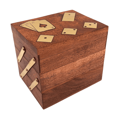 Elegantní sada her 3v1 - karty kostky domino - DNU-101