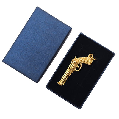 Mosazný přívěsek na klíče Revolver v elegantní krabičce - gadget pro fanouška westernů – KRT19A