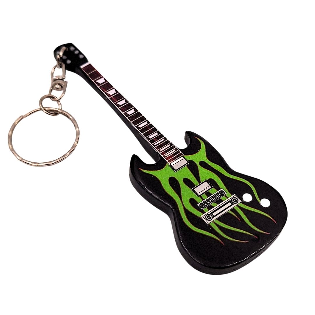 Dřevěný přívěsek na klíče kytara Metallica James Hetfield Grynch Heavy Metal – EGK-1211