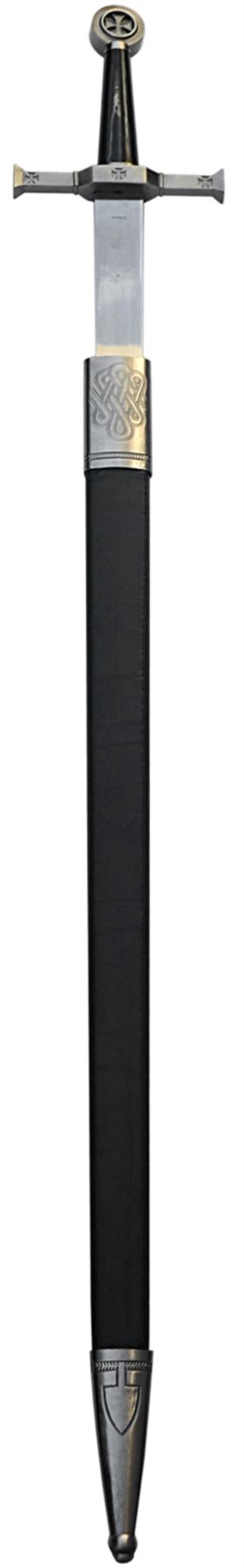 Ocelový rytířský meč 84 cm v pochvě - replika - SW-114