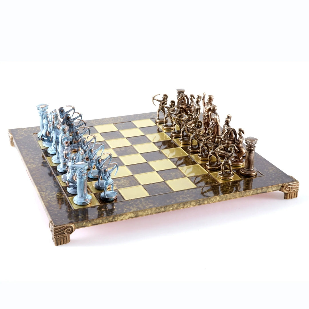Szachy Mosiężne Łucznicy Duże 44x44cm - Luksusowy Prezent - S10BBRO