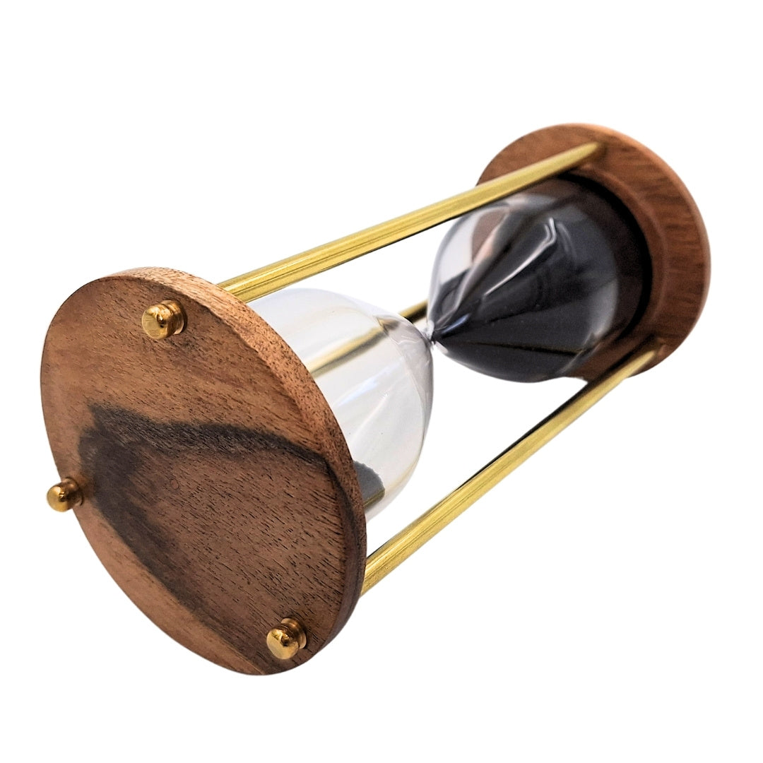 Klepsydra Mosiężno-Drewniana – 5 minut – Elegancka dekoracja retro – NC3012V