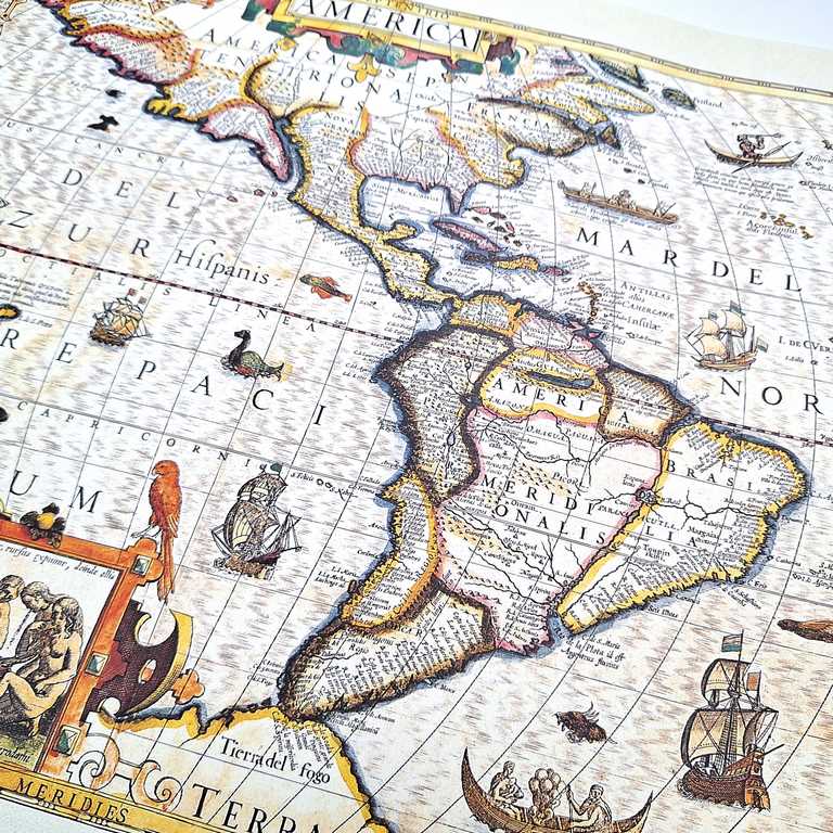 Mapa Ameriky 1628r. - J. Hondius reprint - M1628