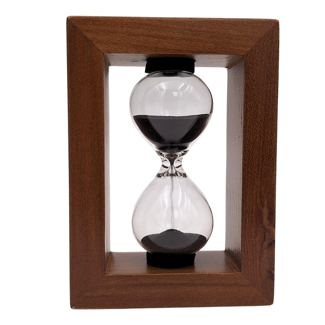 Přesýpací hodiny 3 minuty v dřevěném rámu - elegantní dekorace – M123