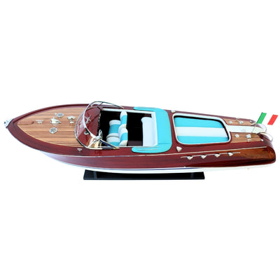 Exkluzivní model motorového člunu Reeva Aquarama 87cm - velký dřevěný model klasického italského motorového člunu – 4P-90