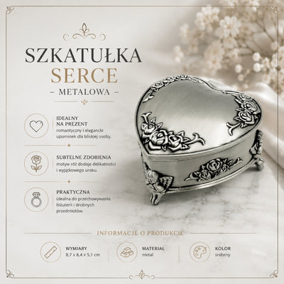 Szkatułka metalowa w kształcie serca – 2099