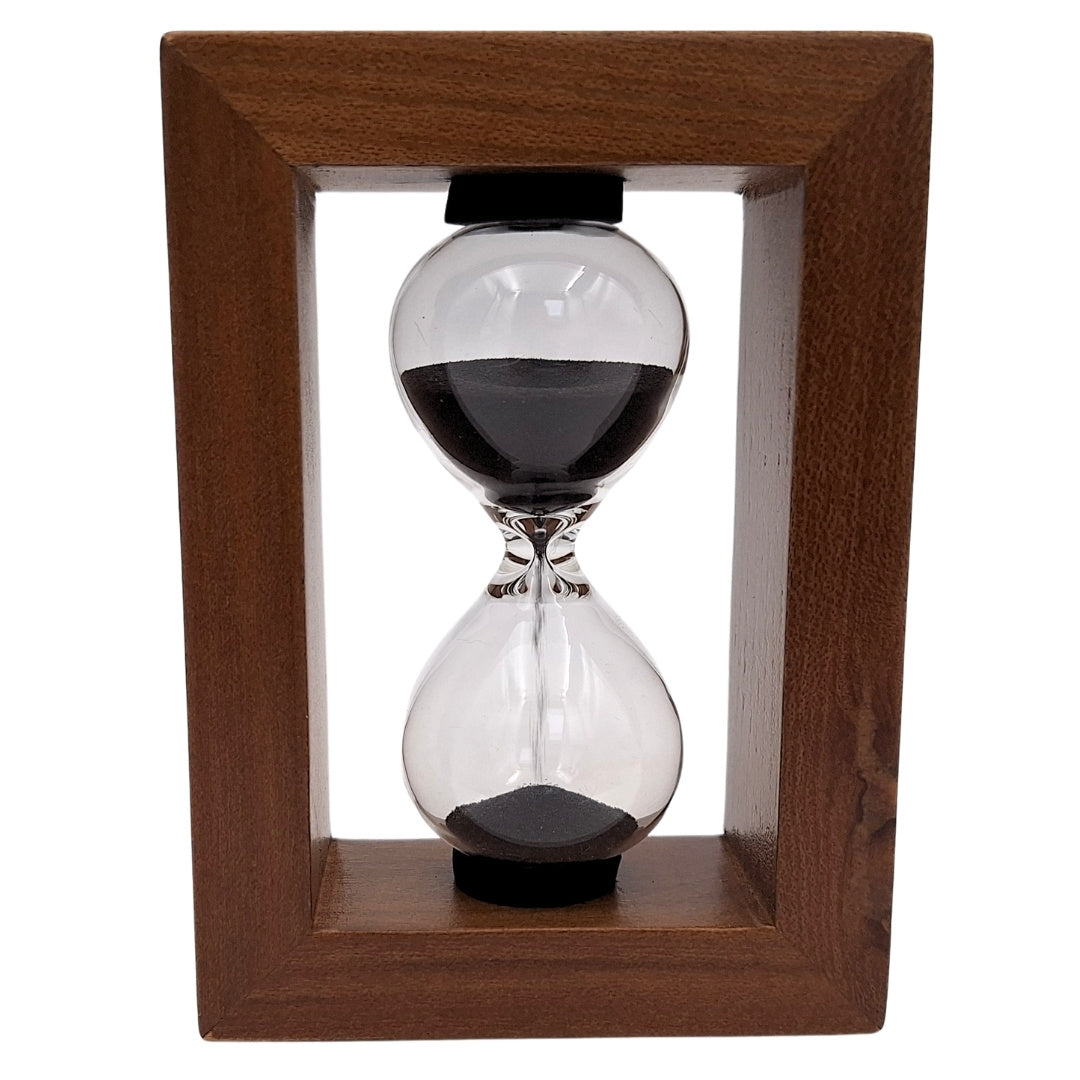 Přesýpací hodiny 3 minuty v dřevěném rámu - elegantní dekorace – M123
