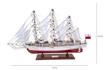 Exkluzivní model plachetnice Dar Młodzieży XXL 71 cm s možností personalizace gravírováním