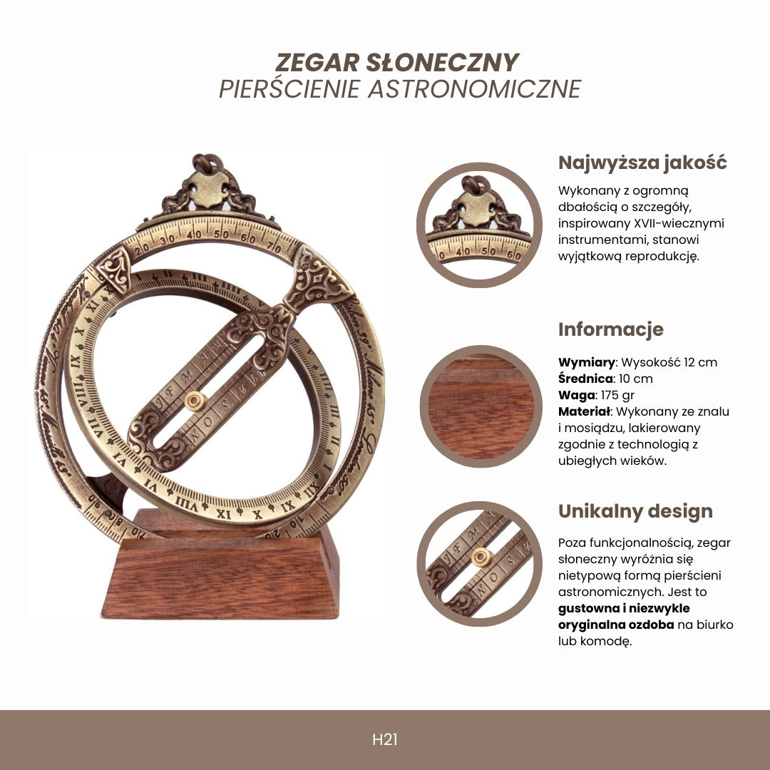 Sluneční hodiny - astronomické prstence H21