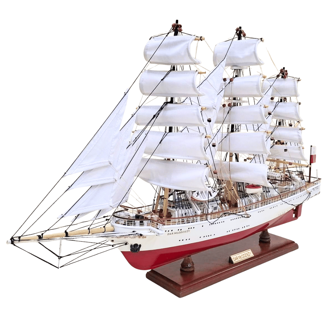 Exkluzivní model plachetnice Dar Młodzieży XXL 71 cm s možností personalizace gravírováním