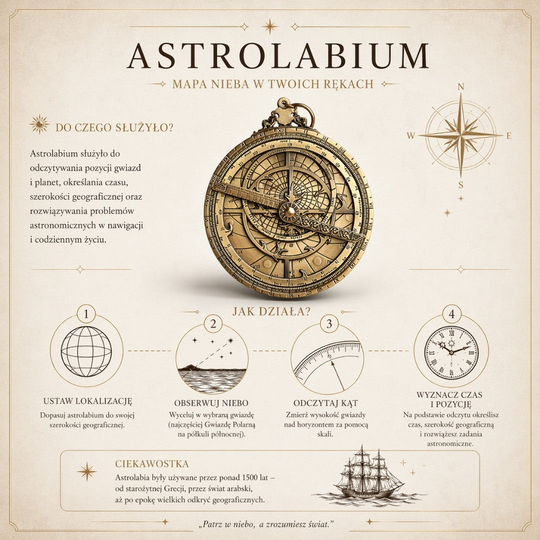Astrolabium Europejskie – Replika Renesansowa Premium - H32