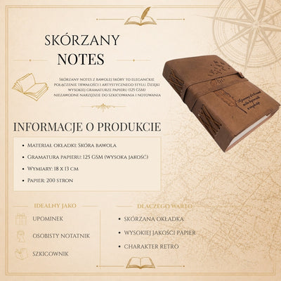 Kožený zápisník Retro s nápisem 200 stran - AH04