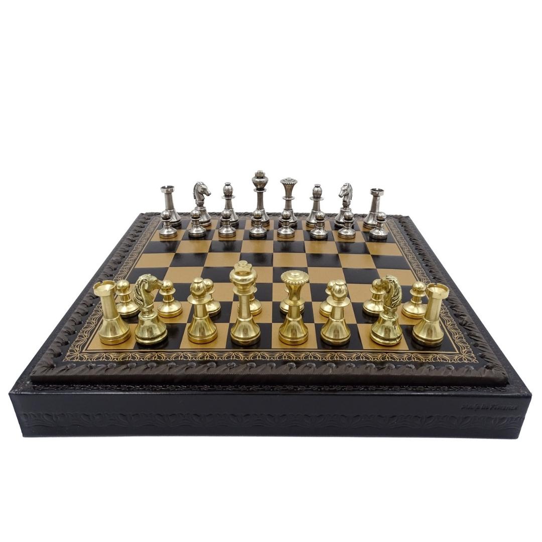 Ekskluzywne Mosiężne Szachy Italfama 28x28 cm – N001